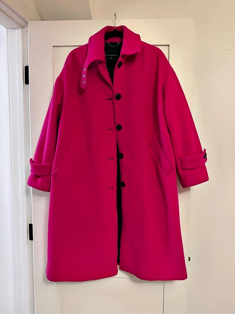 Banana Republic Pink Wool Pea Coat Size XS Like New